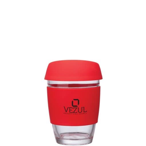 Rizzo Perka 12 oz. Glass Mug w/ Silicone Grip & Lid-4